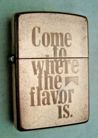 Zippo Marlboro " Come To Where The Flavor Is " Rare Copper Lighter 2003 354