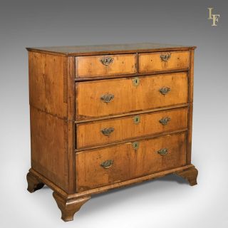 Antique Chest Of Drawers,  Georgian Walnut English C.  1720