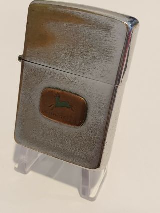 1961 Vintage Zippo Lighter John Deere Copper Logo Tractor Equipment Farm Truck