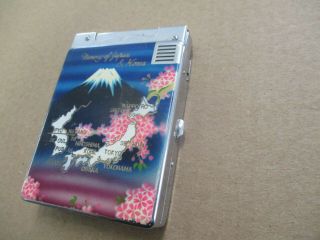 Vintage Hadson Cigarette Case & Lighter Combo " Memory Of Japan & Korea " 1950 