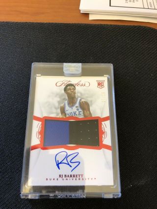 2019 Rj Barrett Flawless Auto Rookie Rc 07/20 Encased