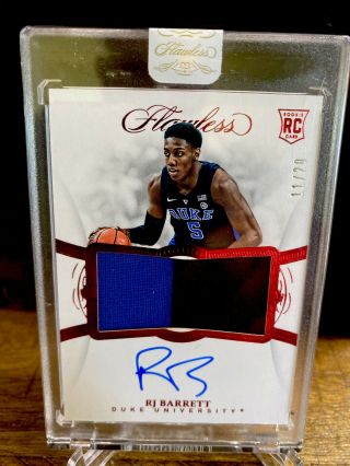 Panini Flawless,  Ruby Rpa Rj Barrett.  Ssp /20 Duke,  Knicks Rc Auto