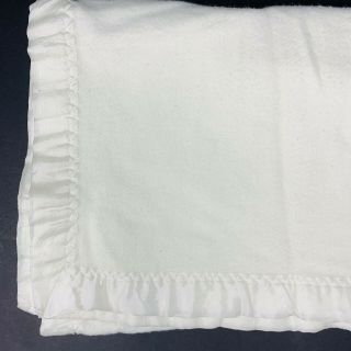 Vintage Beacon Acrylic Baby Blanket White Wpl 1675 Usa Nylon Satin Trim Lovey
