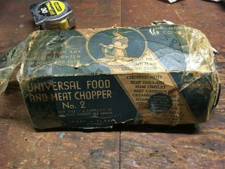 Vintage Universal No.  2 Metal Hand Crank Food & Meat Chopper Grinder
