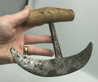Vintage Antique Metal Kitchen Food Chopper Tool Knife Blade Cutter Curved 4