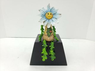 Blue Daisy Shelf Sitter Figurine Polymer Clay China
