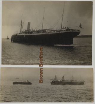 Vintage 1907 Shipwreck White Star Line Ss Suevic Lizard Cornwall Photos (2pc)