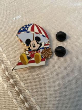 Disney Wdw Americana Mickey Beach Red White Blue Umbrella Blanket Usa Pin Le