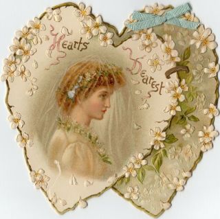 Antique Victorian Raphael Tuck Valentine Card Heart 