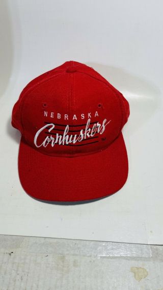 Vtg 90s Nebraska Cornhuskers Green Snapback Cap Usa White Red Official Pristine