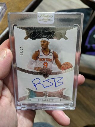 2019 Panini Flawless Rj Barrett Auto /25.  York Knicks.  Cased